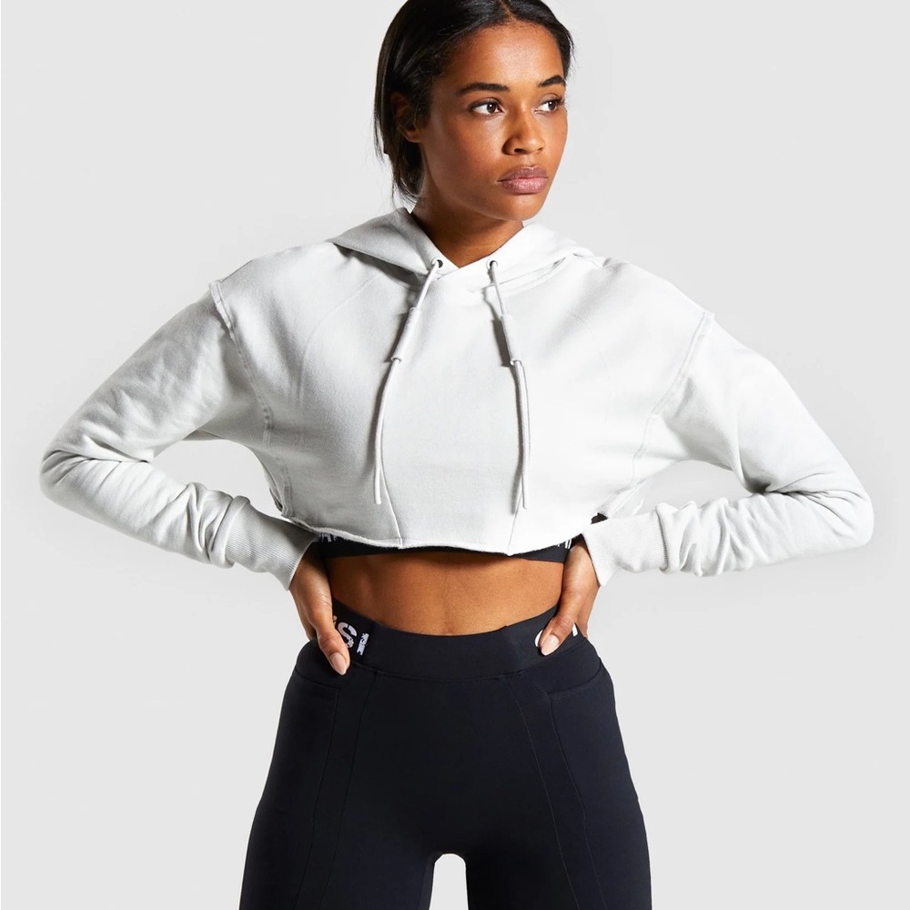 Gymshark Off-White Cropped Hoodie